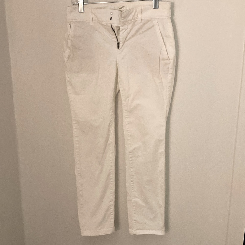Loft cropped white pants